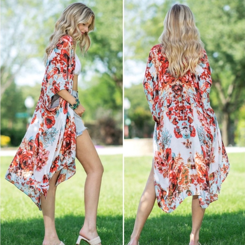 Ruggine Floral Motif Kimono